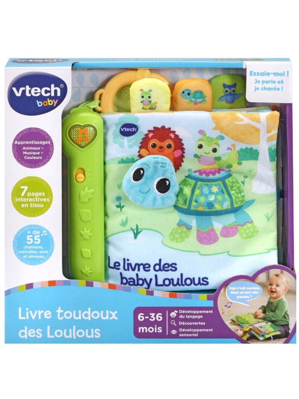 VTech Livre toudoux des loulous avec anneau de dentition(French) 6M+ New in Box